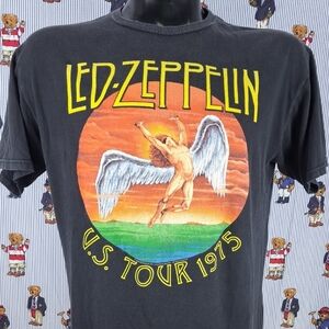 Retro Led Zeppelin 1975 U.S tour logo graphic black LRG rock band t-shirt